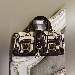 Auth Coach Vintage 65th Anniversary Legacy Mandy Brown and Cream Sign. Satchel!